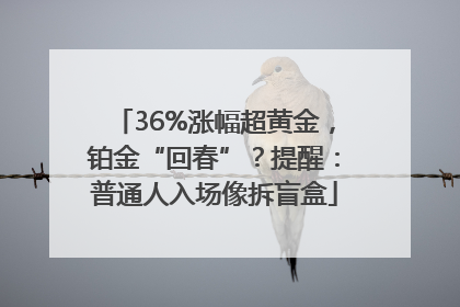 36%涨幅超黄金，铂金“回春”？提醒：普通人入场像拆盲盒