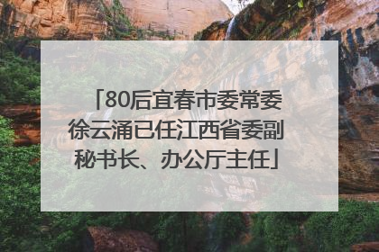 80后宜春市委常委徐云涌已任江西省委副秘书长、办公厅主任