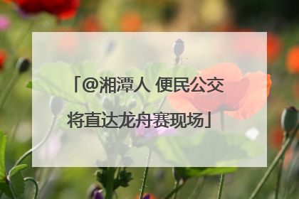 @湘潭人 便民公交将直达龙舟赛现场