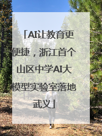 AI让教育更便捷，浙江首个山区中学AI大模型实验室落地武义